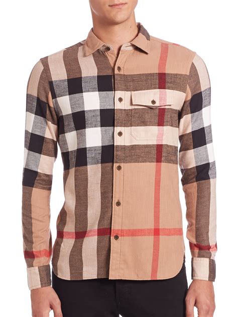 burberry check shirts for men